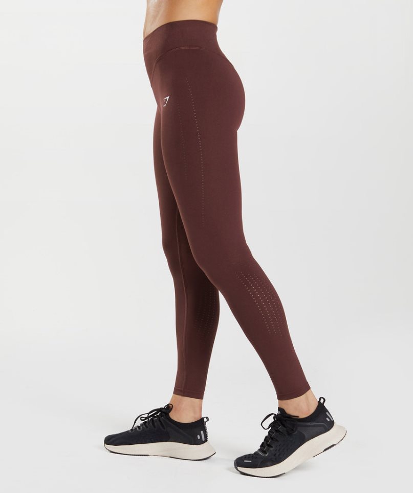 Legginsy Gymshark Sweat Seamless Sculpt Damskie Bordowe | PL 263CLA